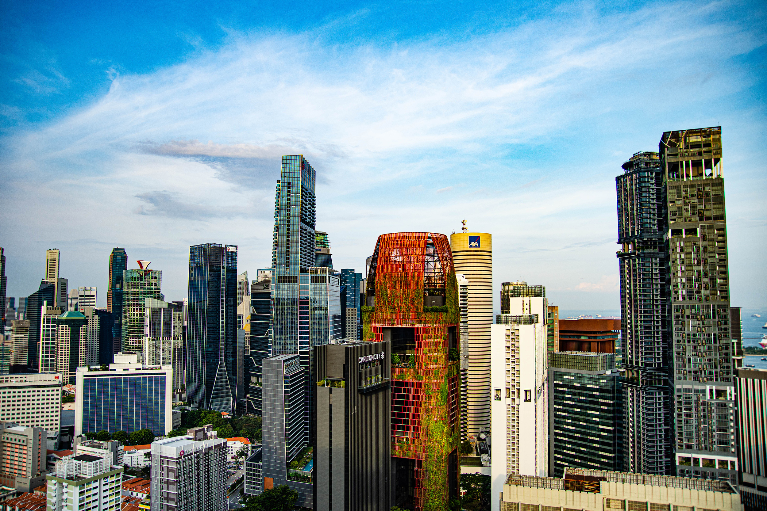 Vista su Singapore dal Pinnacle@Duxton
